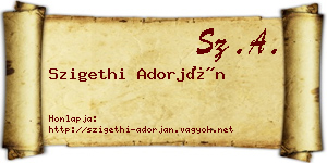Szigethi Adorján névjegykártya